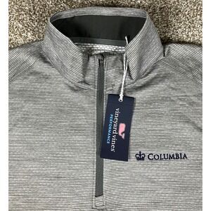 Vineyard Vines Columbia University 1/4 Zip Performance Pullover Gray Mens Large